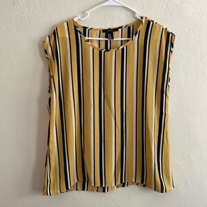 Sheer yellow striped blouse